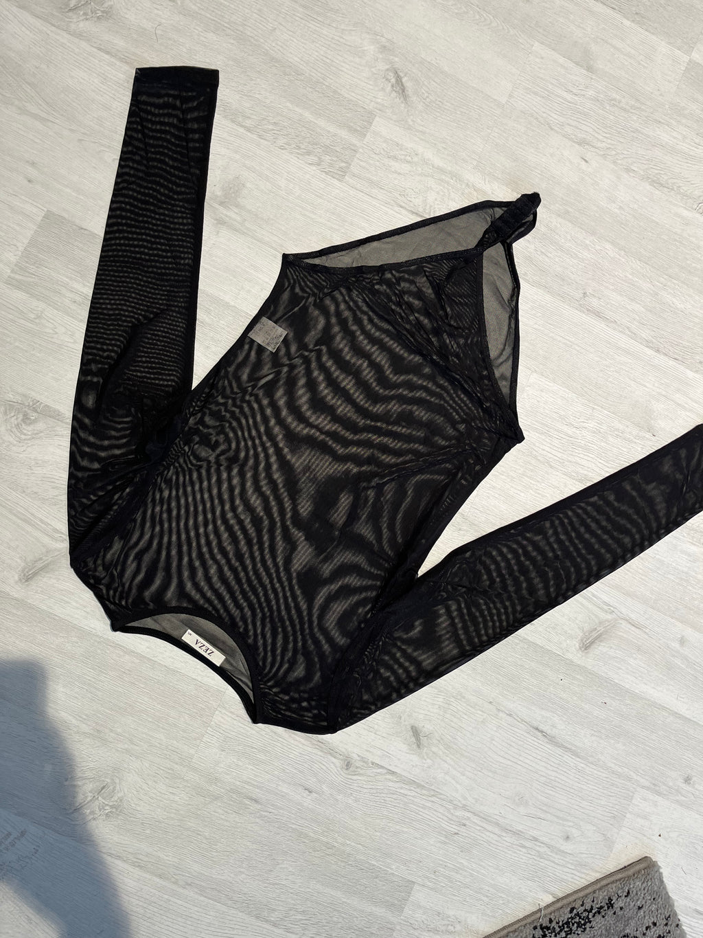 Body in Tulle Trasparente Nero – Sexy Eleganza con Maniche Lunghe