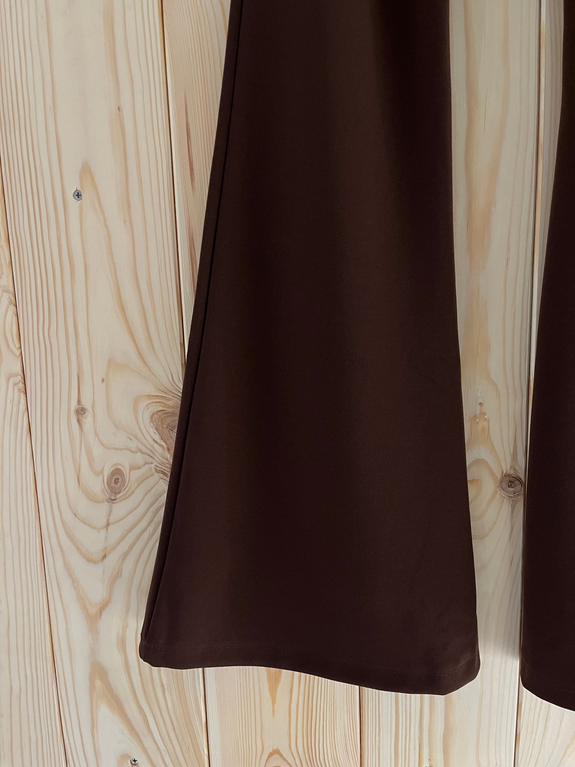 Pantaloni a Zampa Marroni Eleganti