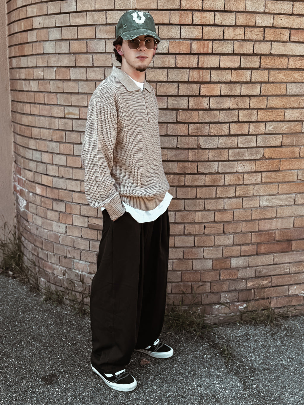 Maglioncino Beige a Maglia Larga – Stile Casual Streetwear