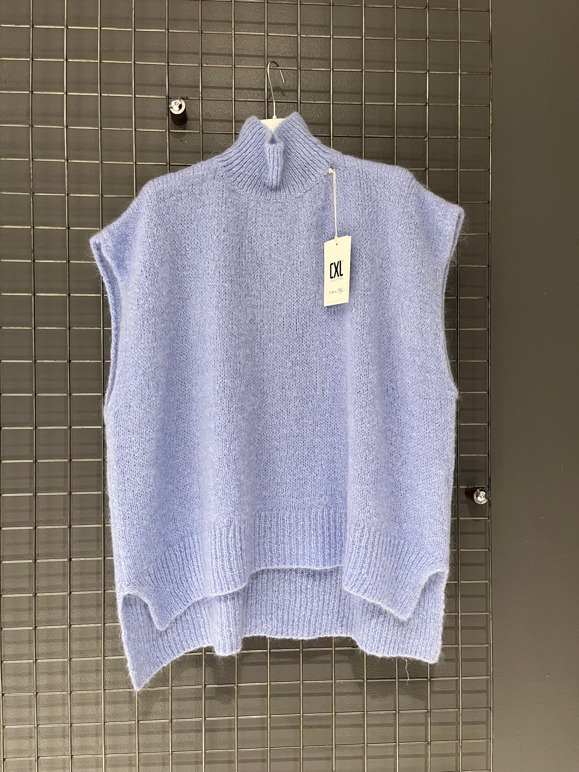Gilet Morbido con Collo Alto – Sky Blue