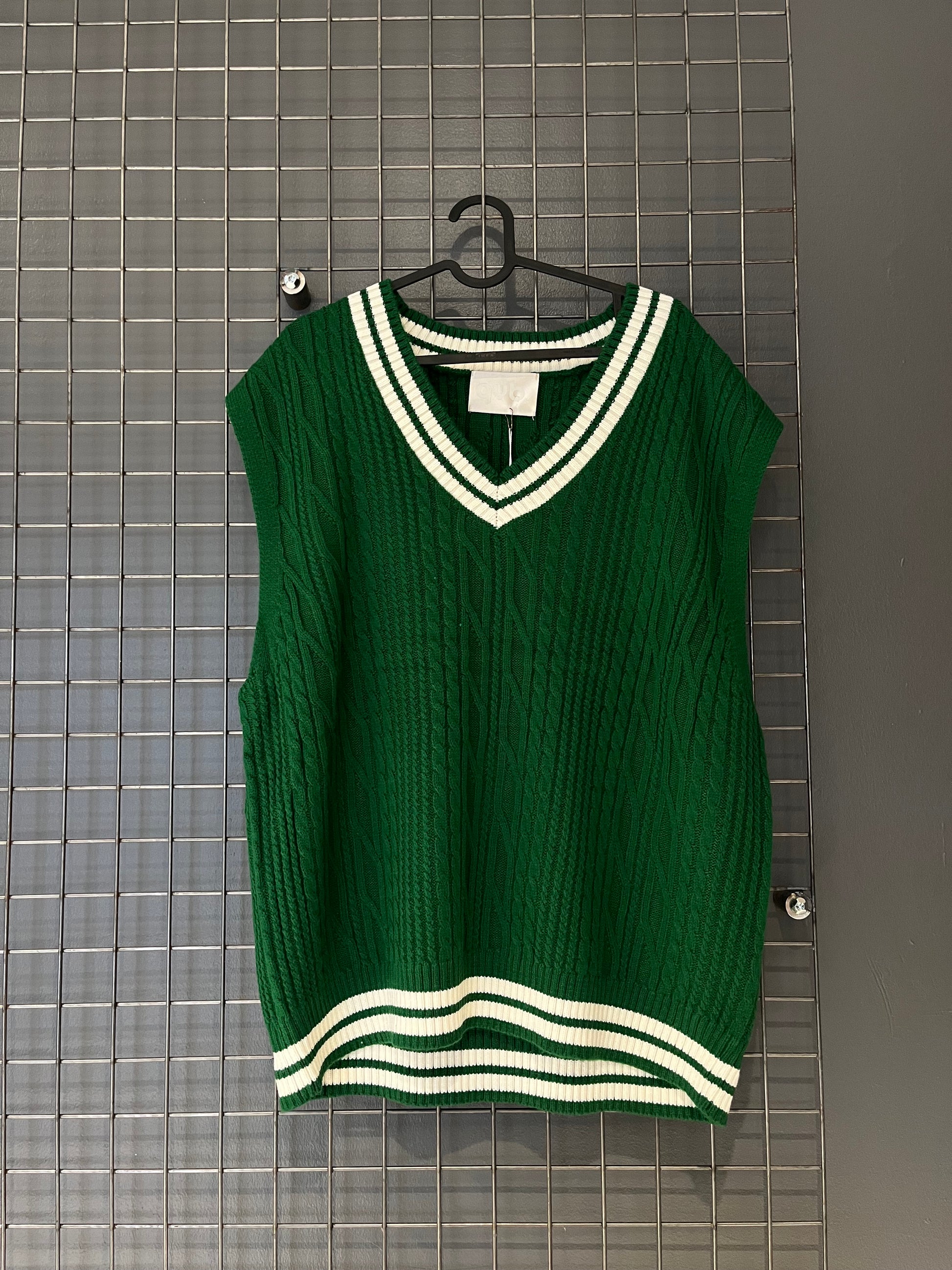 Gilet Verde College – Varsity Knit Edition