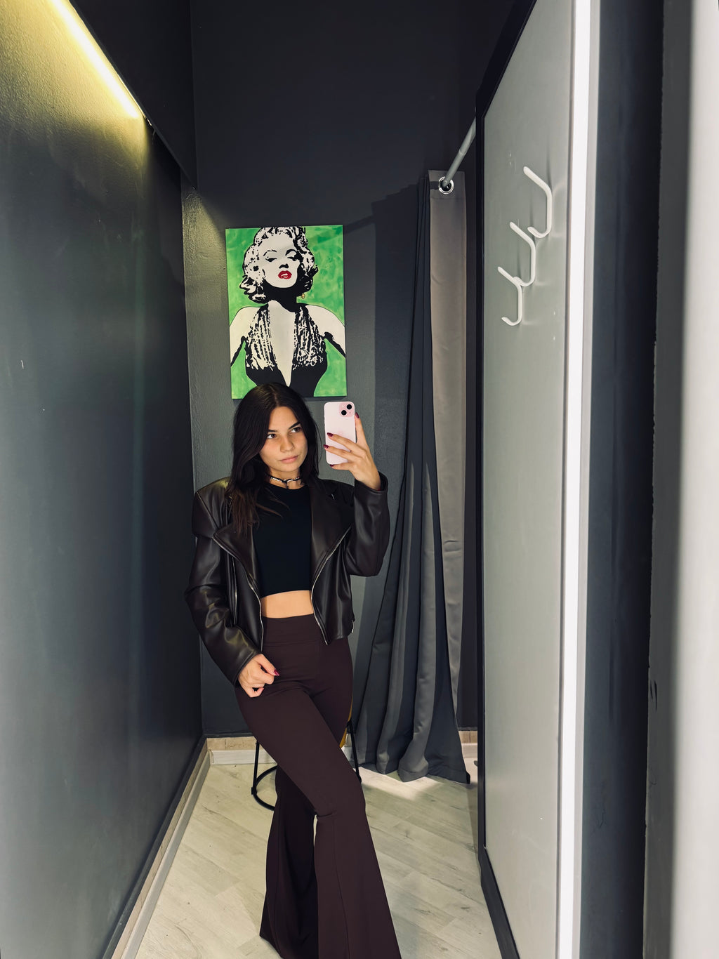 Pantaloni a Zampa Marroni Eleganti