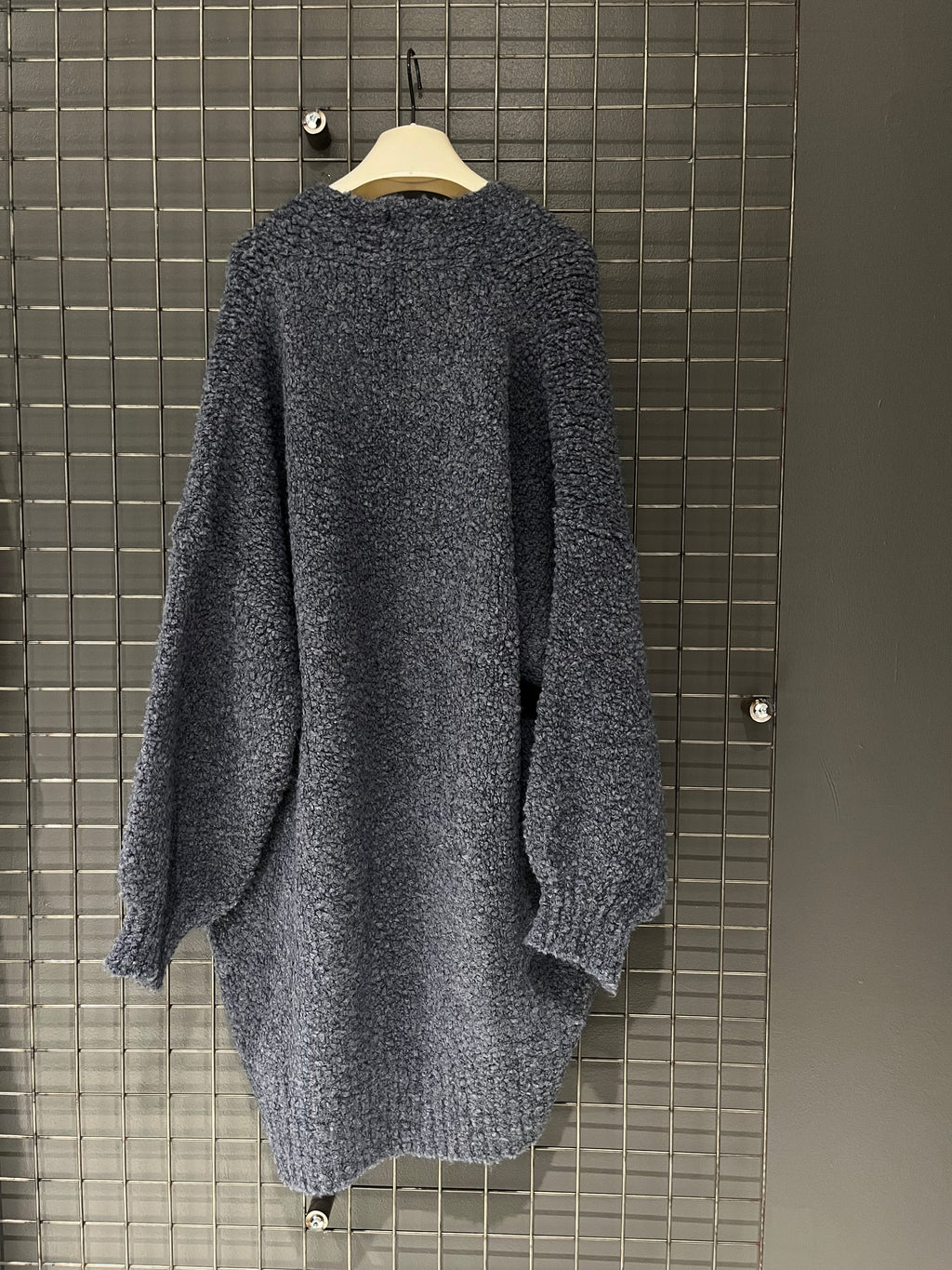 Cardigan Morbido Oversize – Effetto Bouclé Blu Notte