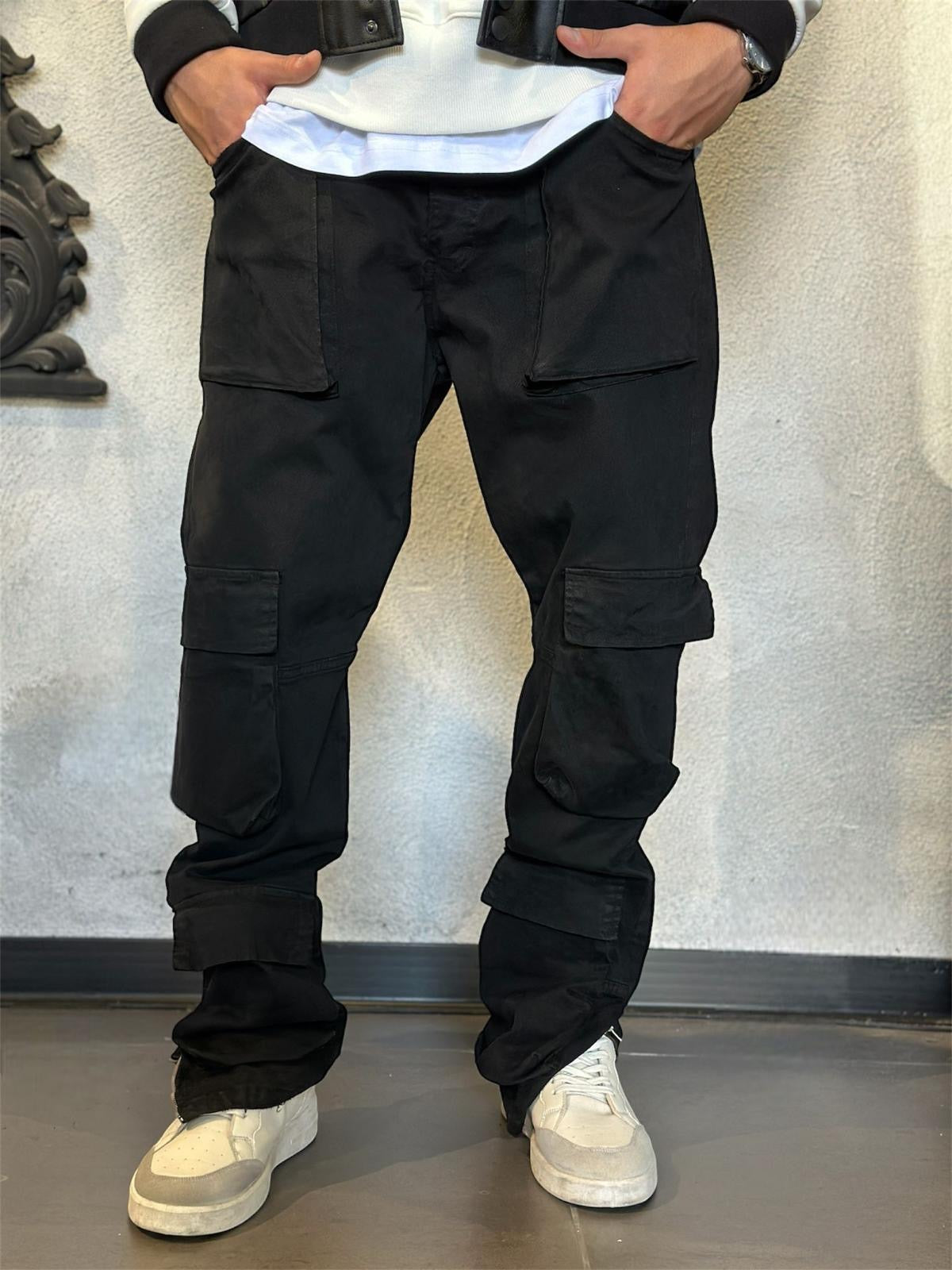 Pantaloni Cargo Neri da Uomo – Stile Streetwear