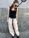 Pantalone Beige Relaxed Fit con Cintura – Stile Casual Chic Donna