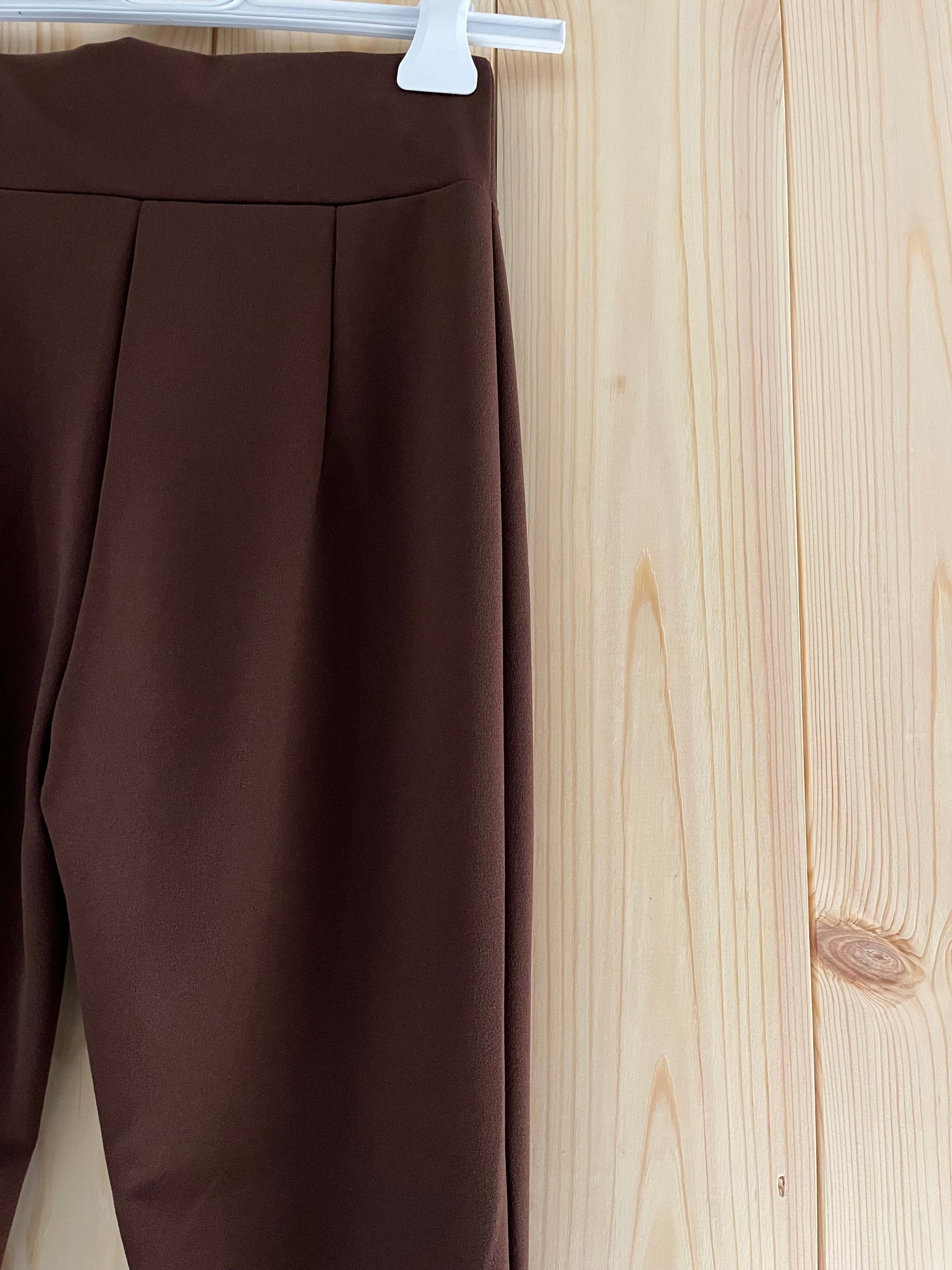 Pantaloni a Zampa Marroni Eleganti