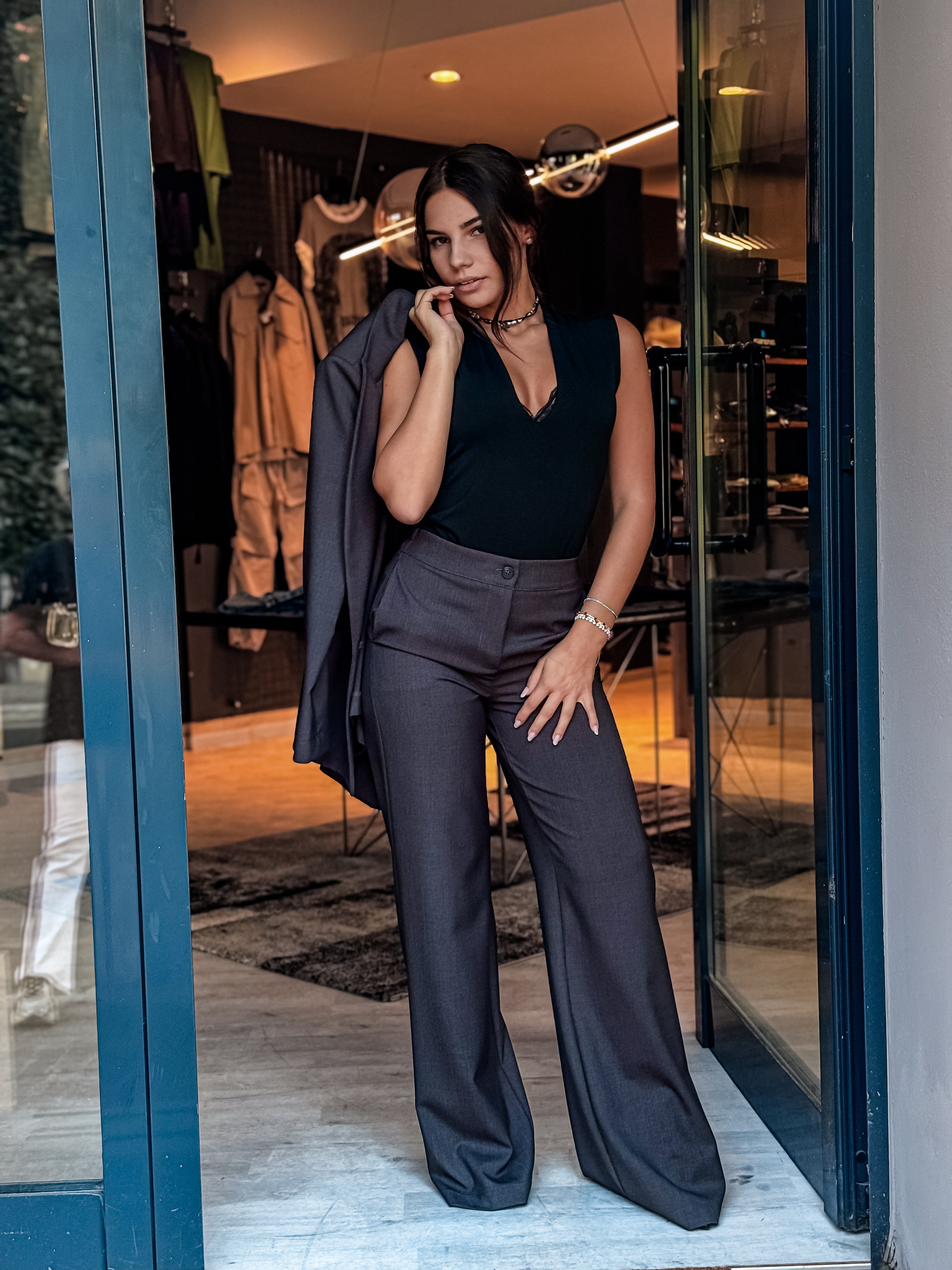 Completo Elegante Donna – Giacca e Pantalone a Vita Alta