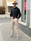 Pantaloni Eleganti Slim Fit Beige