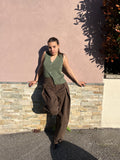 Gilet con bottoni a costine