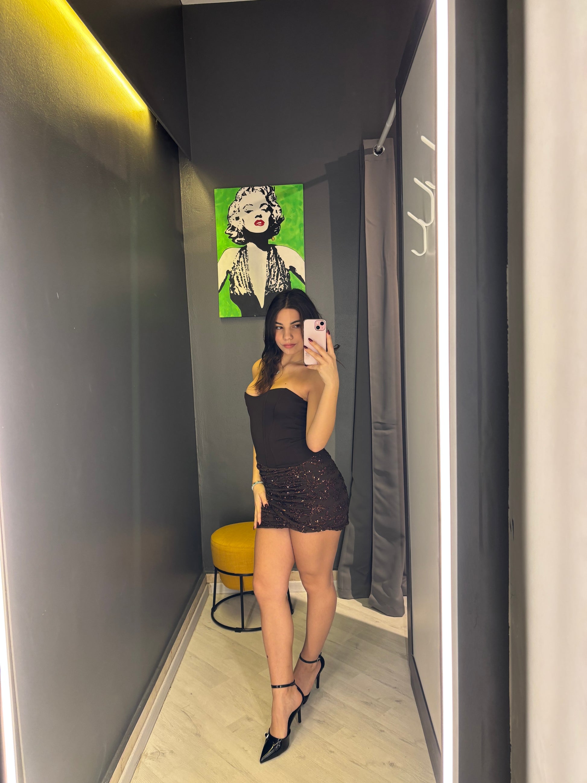 Abito Mini Bustier con Gonna Drappeggiata – Night Glam Dress