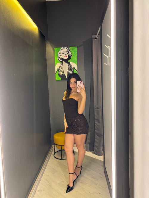 Abito Mini Bustier con Gonna Drappeggiata – Night Glam Dress