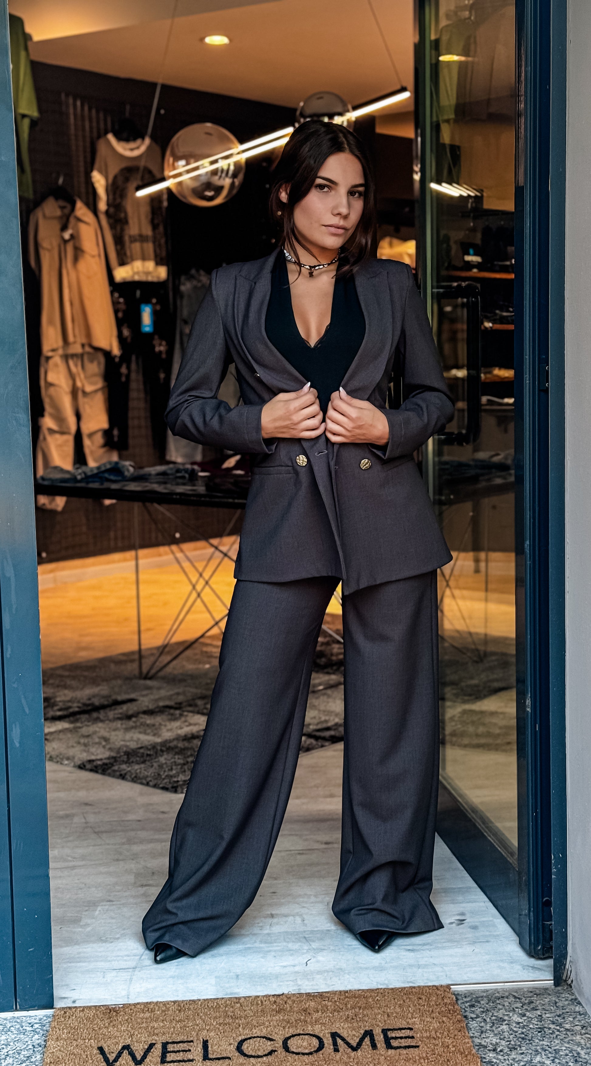 Completo Elegante Donna – Giacca e Pantalone a Vita Alta