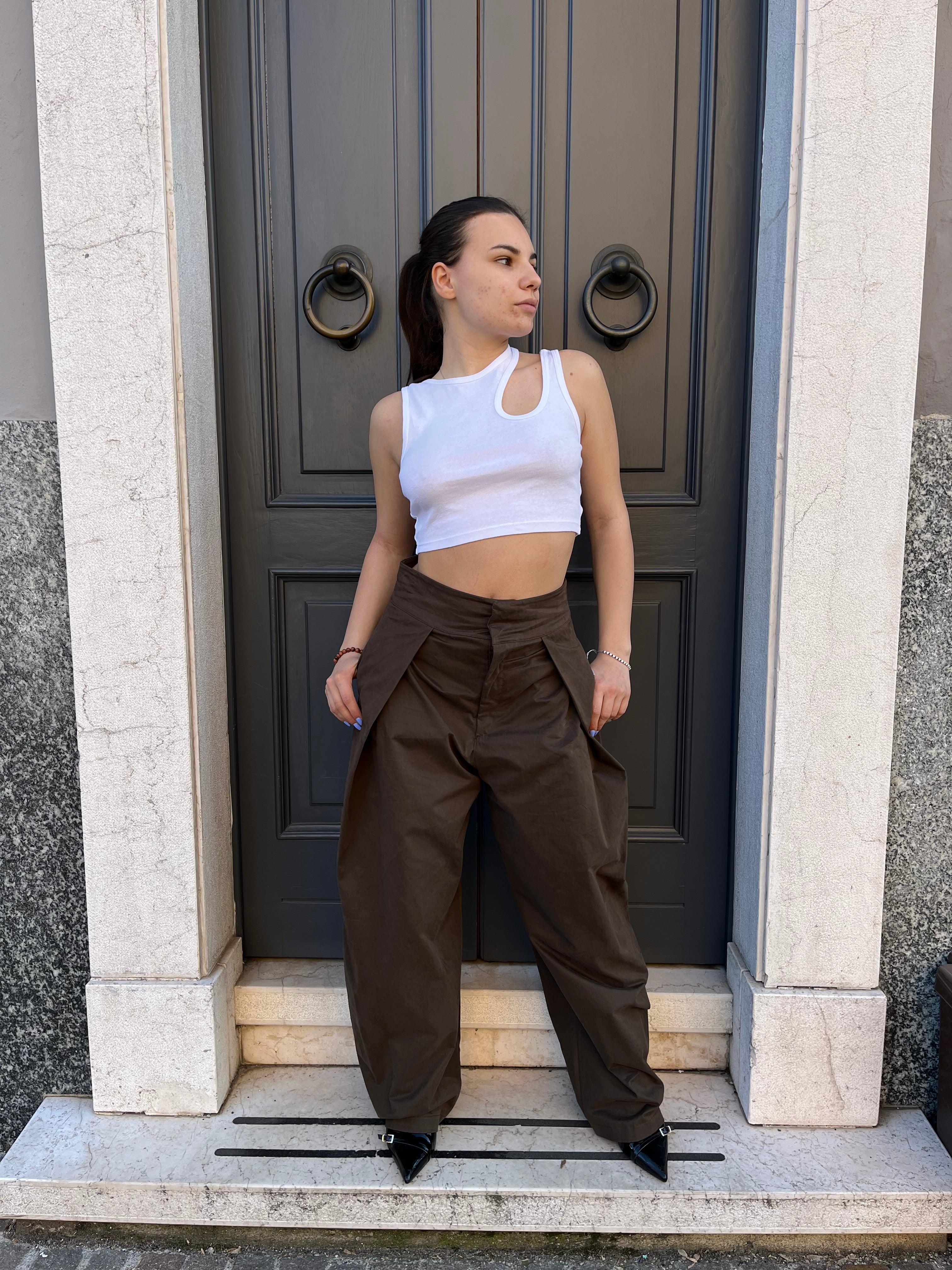 Top Crop Bianco Cut-Out