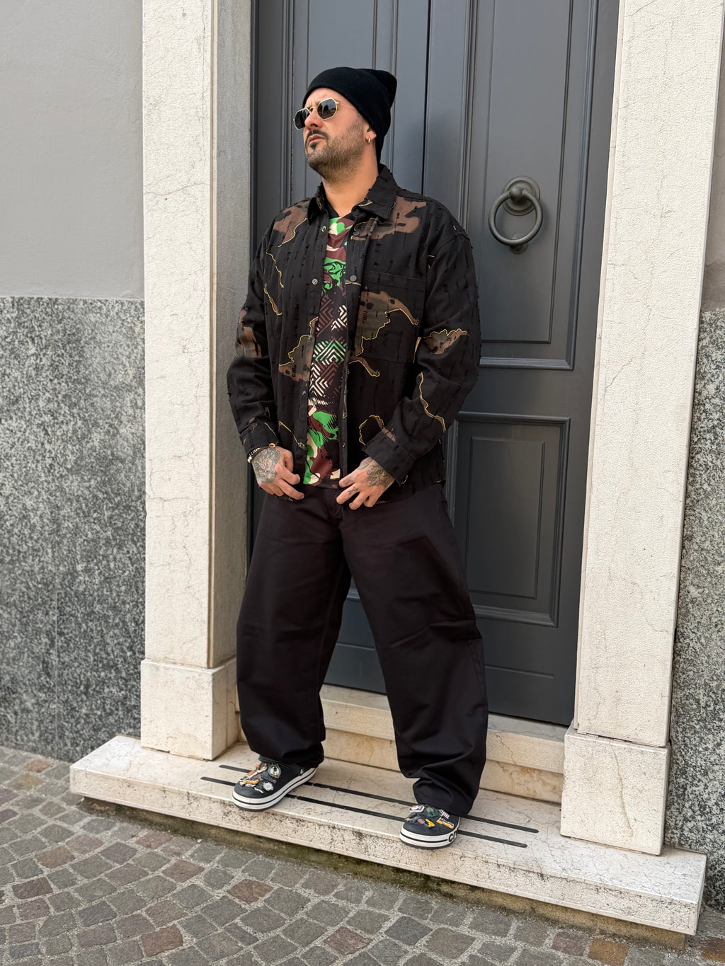 Camicia Oversize Pattern Urban – Fit Loose Streetwear Premium