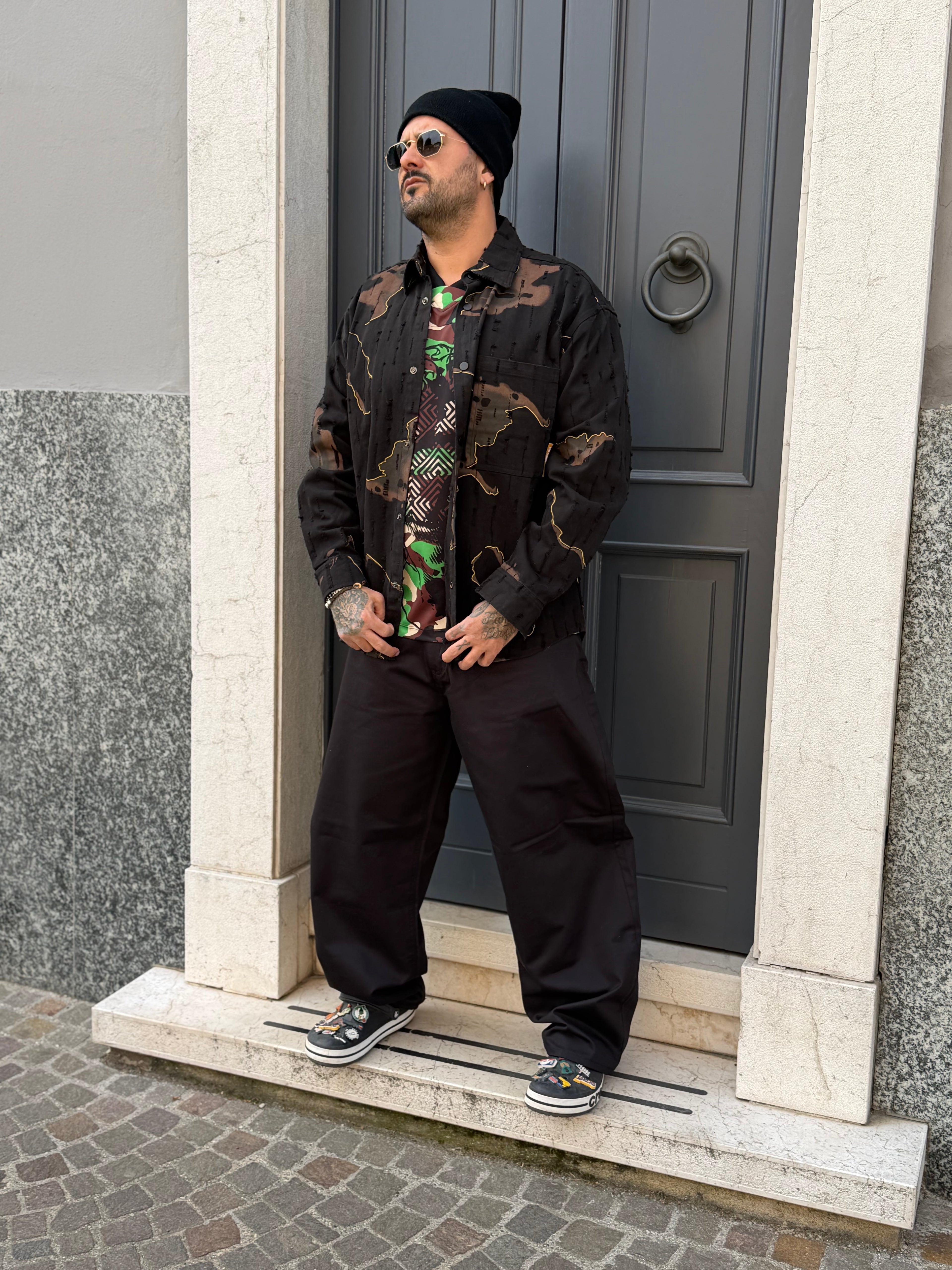Camicia Oversize Pattern Urban – Fit Loose Streetwear Premium