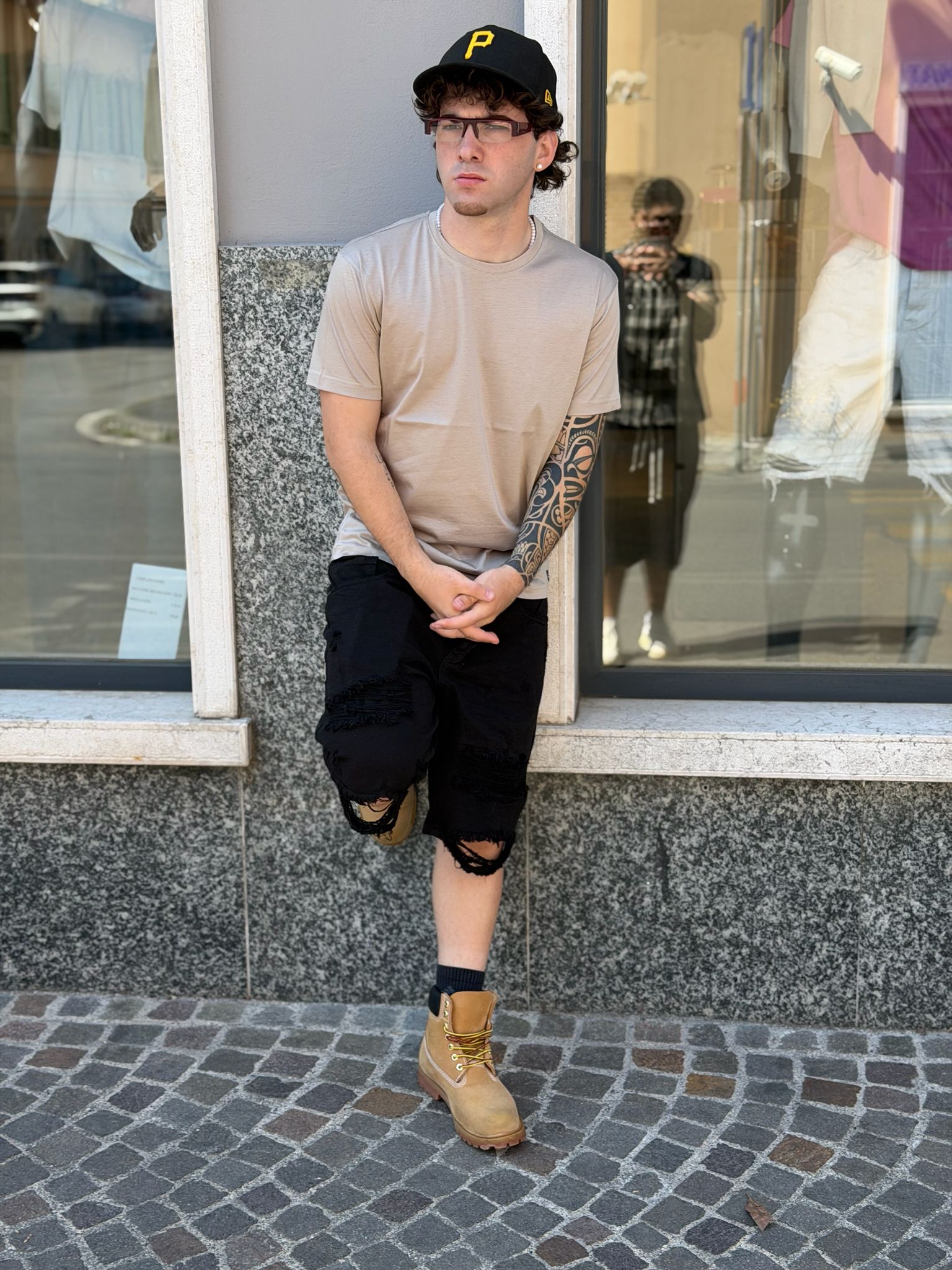 PANTALONCINO BERMUDA JEANS NERO