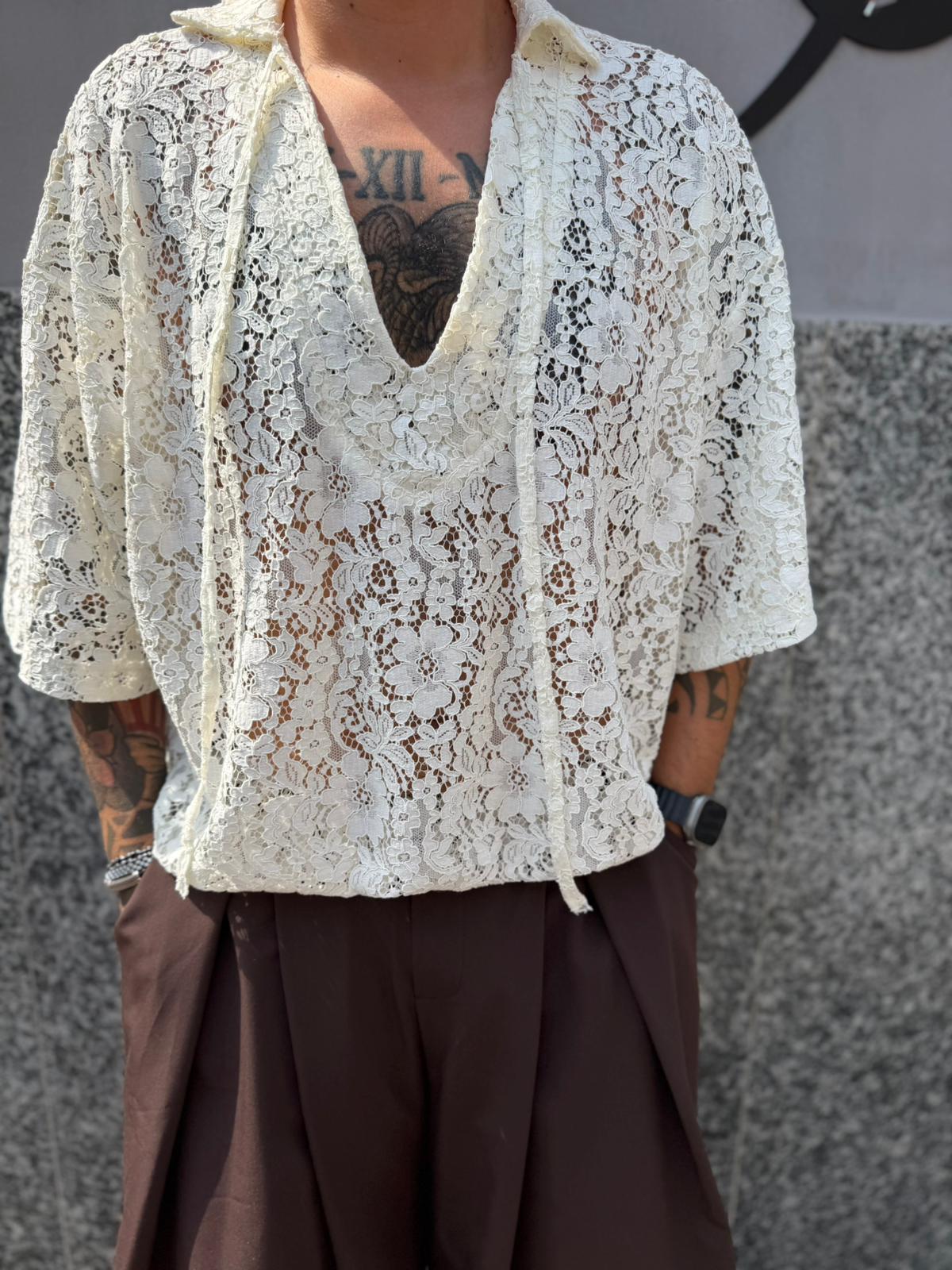 CAMICIA OVER IN PIZZO