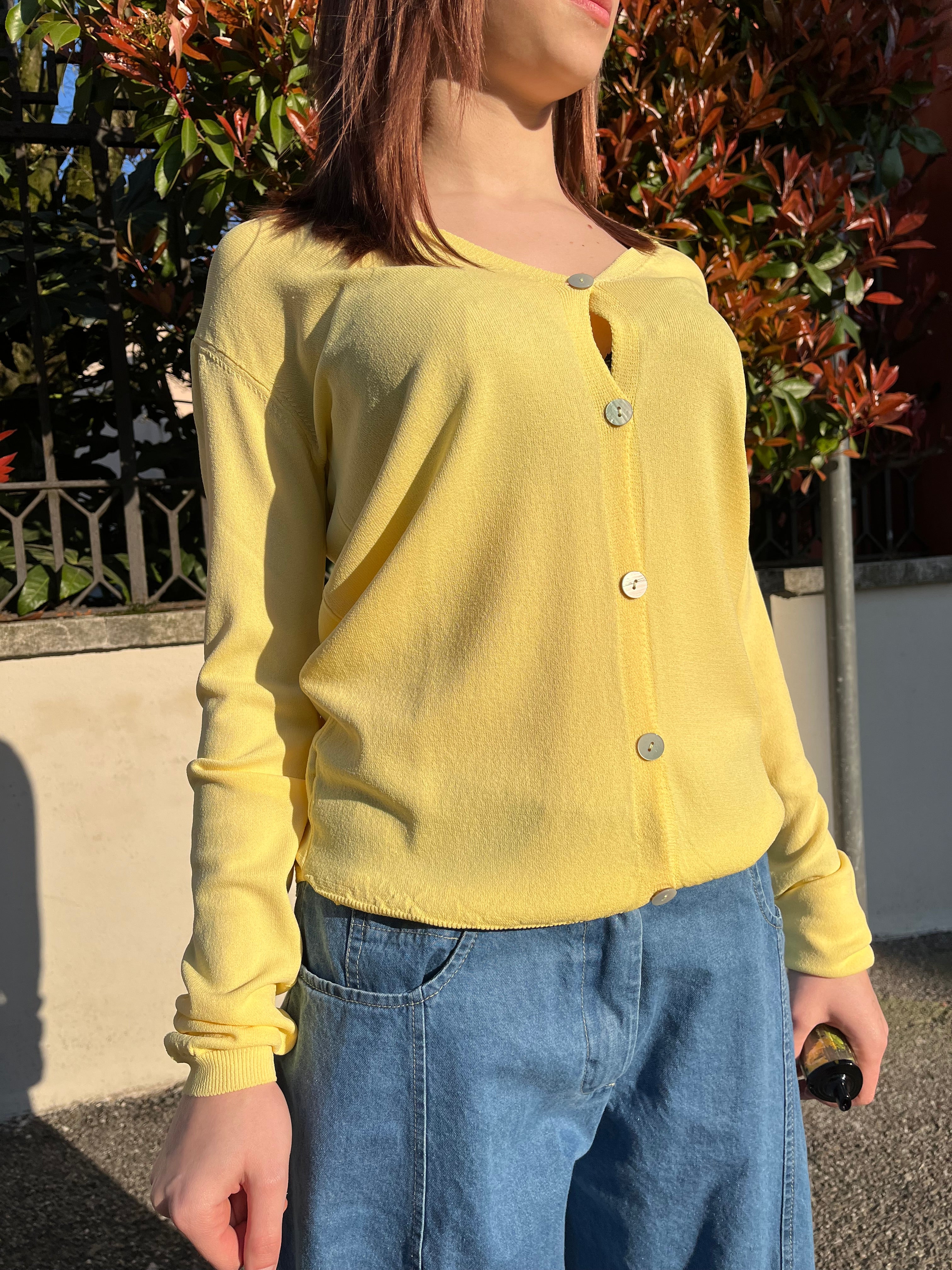 Cardigan manica lunga con scollo a V