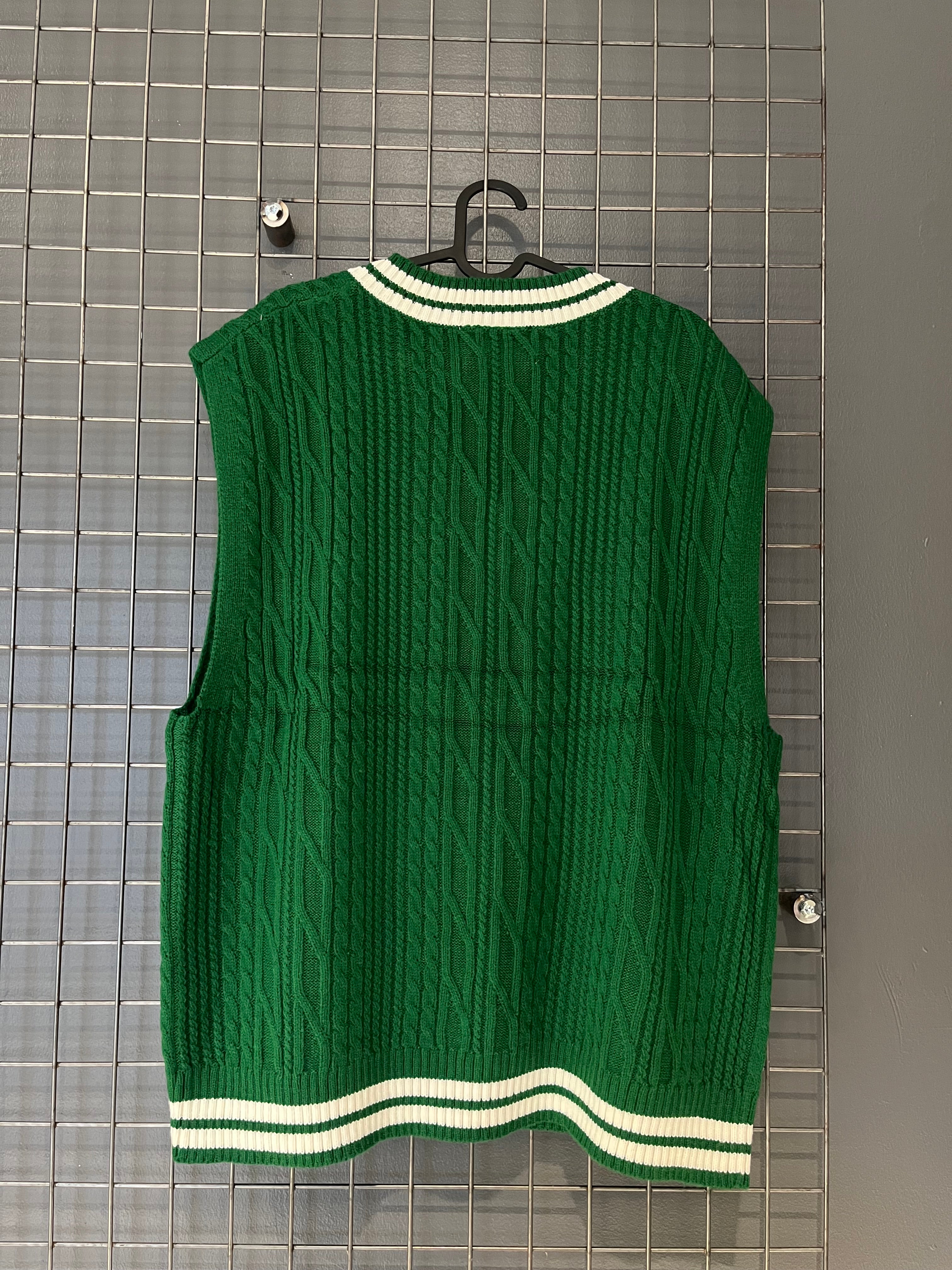 Gilet Verde College – Varsity Knit Edition