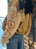 Bomber con manica in macrame