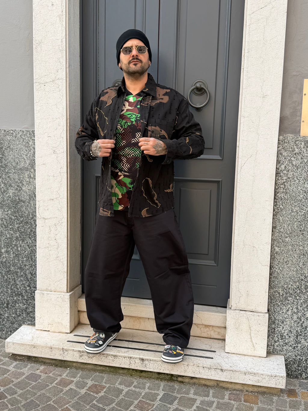 Camicia Oversize Pattern Urban – Fit Loose Streetwear Premium