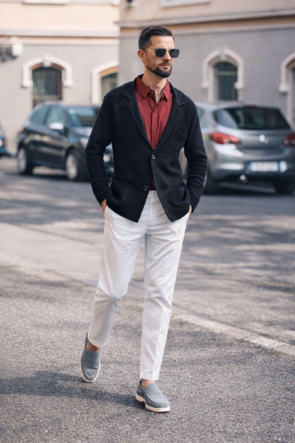 Pantaloni Slim Fit Bianchi