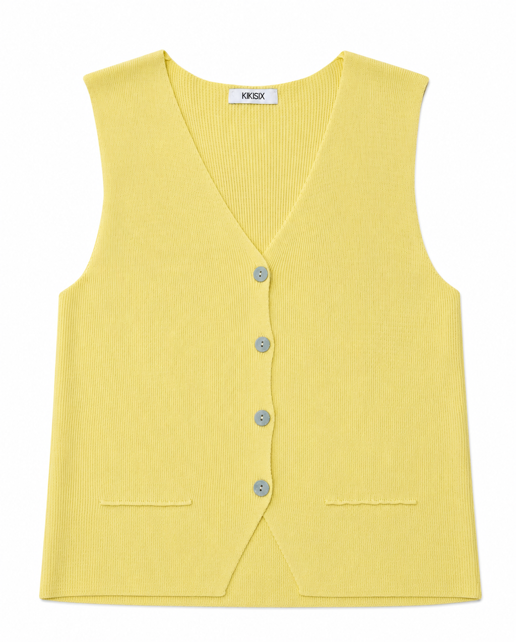 Gilet con bottoni a costine