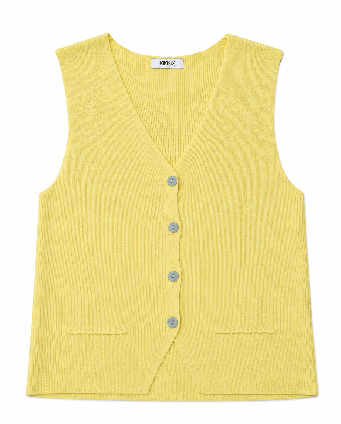 Gilet con bottoni a costine
