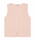 Gilet con bottoni a costine