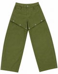 PANTALONE OLIVA CON BORCHIE