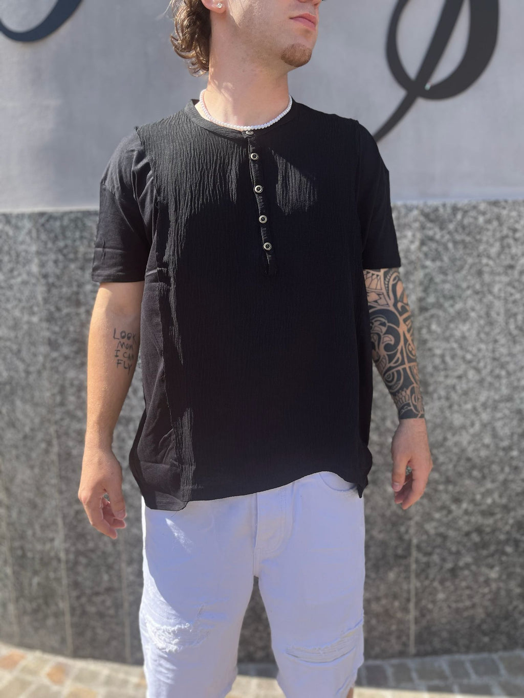 T-SHIRT GIROCOLLO URBAN CON BOTTONI