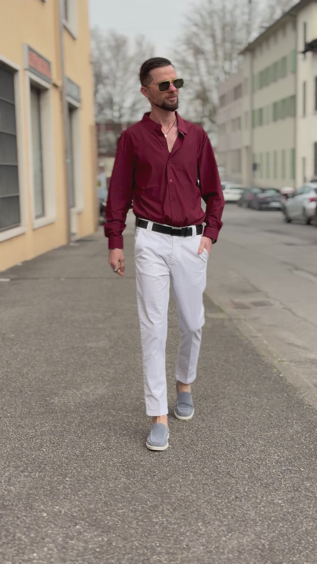 Camicia Uomo Elegante Slim Fit
