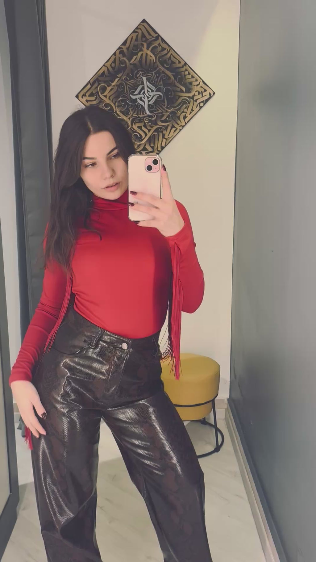 Body Rosso Wild Fringe – Maniche con Frange Maxi & Fit Avvolgente