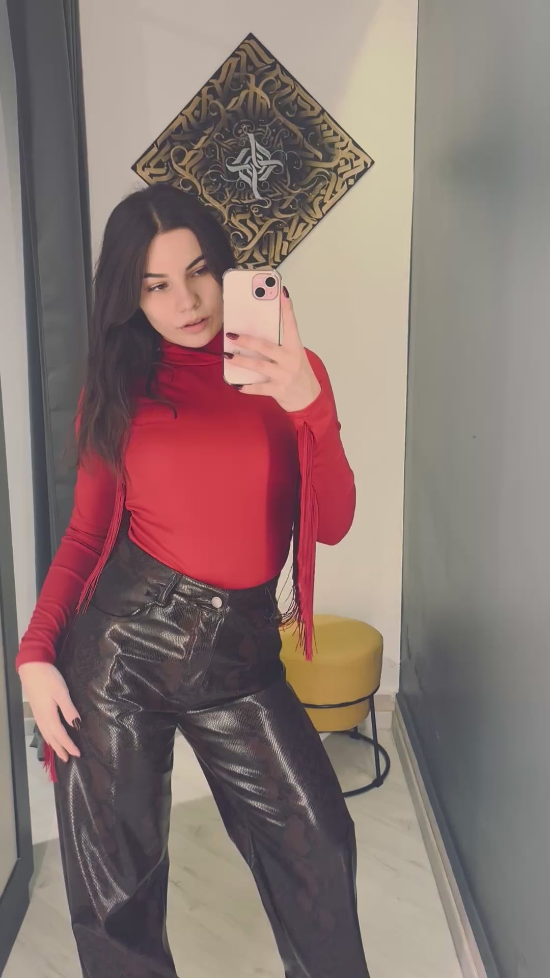 Body Rosso Wild Fringe – Maniche con Frange Maxi & Fit Avvolgente