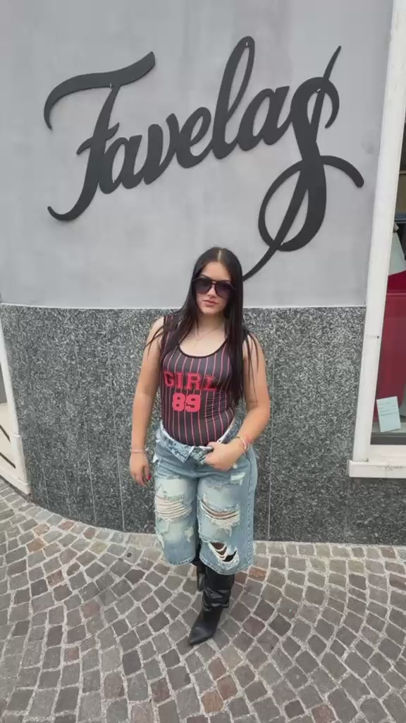 BERMUDA JEANS STRAPPATO